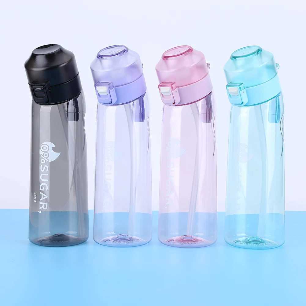 Flavored Water Bottle with 7 Flavour Pods Air Water Up Bottle Frosted Black 650ml Air Starter Up Set Water Cup for Camping SportT251129