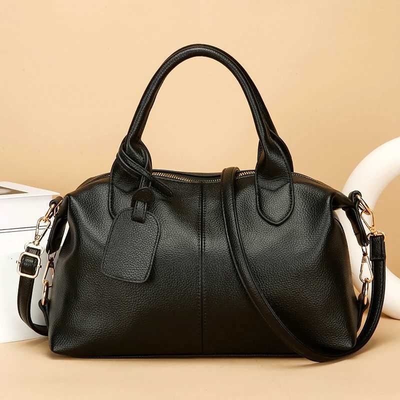 Genuine Brand Soft Leather Shoulder Bag For Women Casual Tote Bag Female Solid Color Purse Simple Design Handbag Commuting Sac K251128