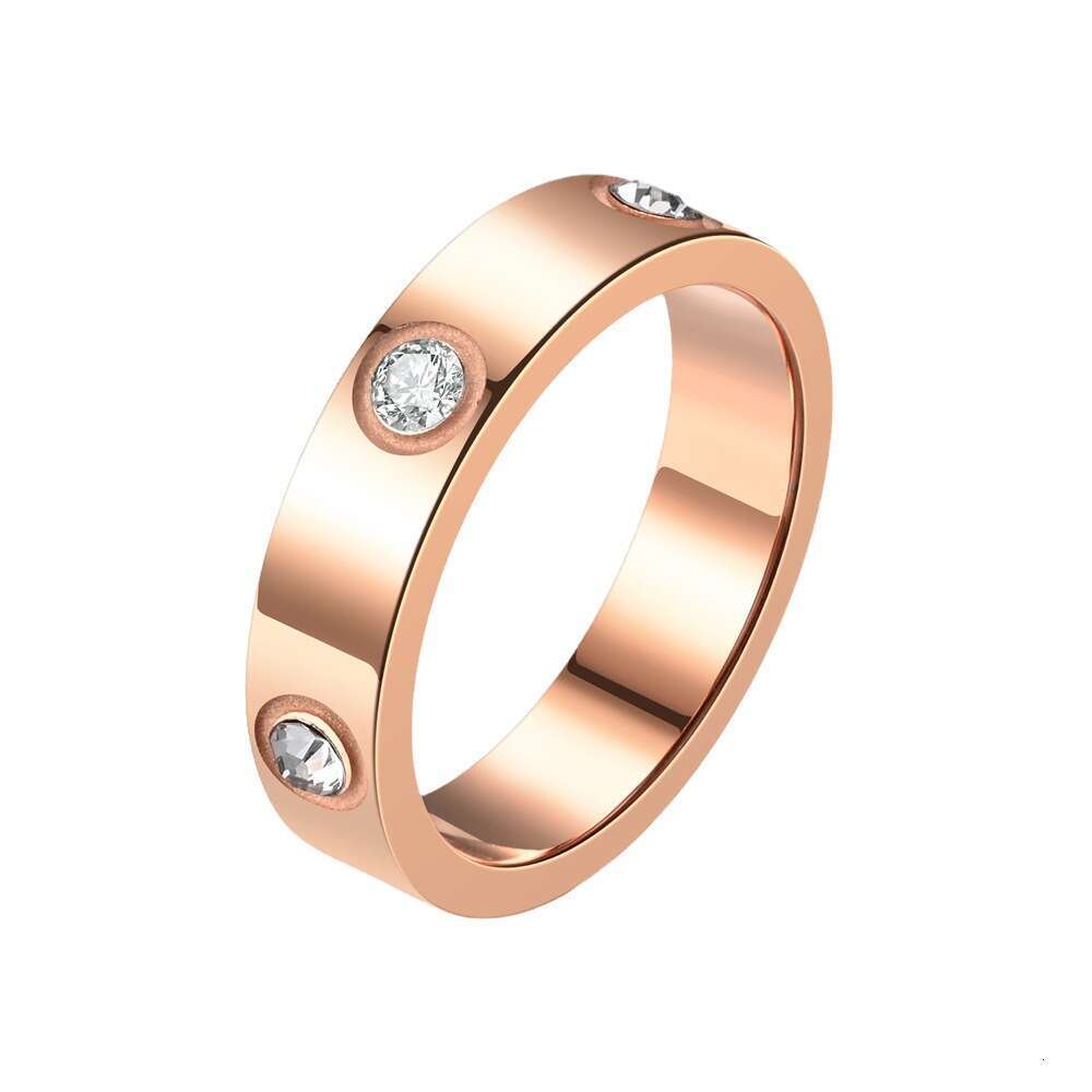 light luxury diamond studded ins highend mens womens titanium steel couple ring fashionable and exquisite ring