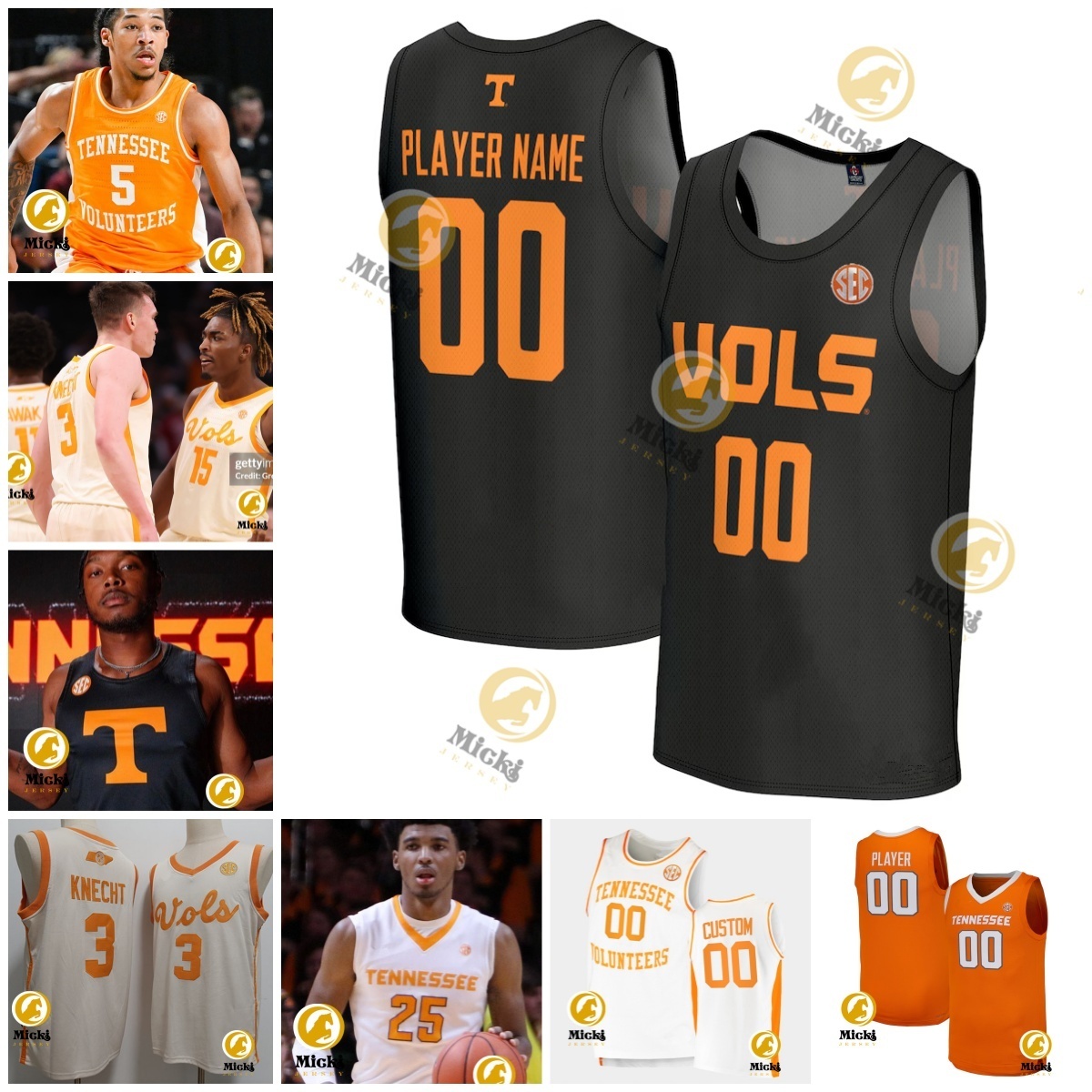 Ja'Kobi Gillespie TennesseeVolunteers Basketball Jersey 10 Nate Ament 1 Amari Evans 3 Bishop Boswell 4 Clarence Massamba 6 DeWayne Brown II 35 Ethan Burg jerseys