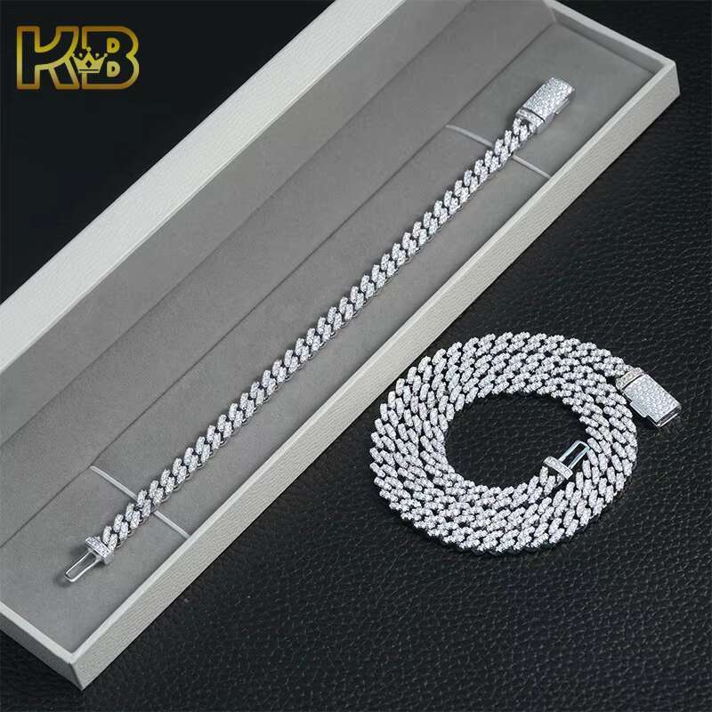 25 Sterling Sier VVS Moissanite Tennis Chain Dia-Cut Hip Hop Love Gift His Hers Matching Heart Chains