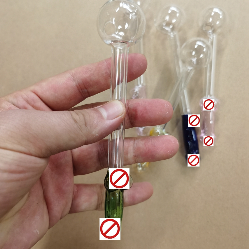 10Pcs 14cm Longth 30mm ball Funny penis pipe Pyrex Glass Oil Burner Pipe 5.5Inch Smoking Hand Thick Smoking Pipes