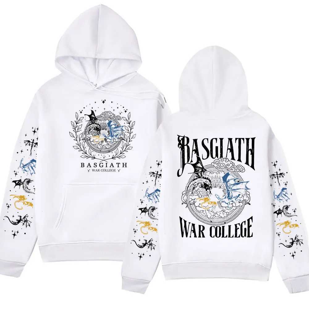 Fourth Wing Printed Hoodie Mens Retro Basquia War College Dragon Knight Fashion Oversized Sports Hoodie W250429