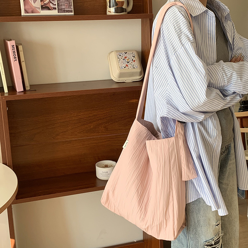 2025 Trendy Pleated Bucket & Crossbody Bag for Women, Large Capacity Minimalist Work Tote with Adjustable Strap, Free Delivery