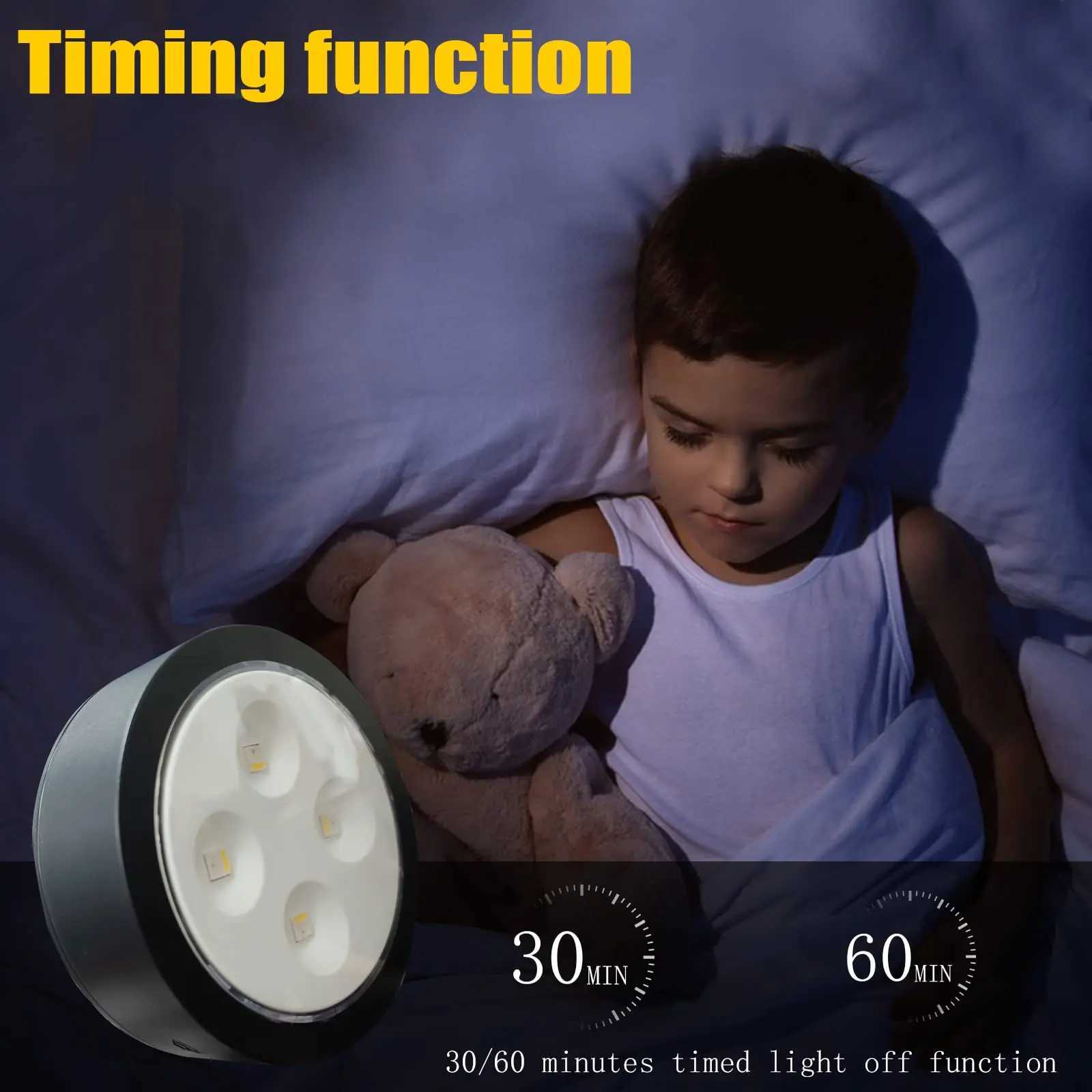 1-5Pcs Wireless Under Cabinet LED Lights For Kitchen RGB Color Changing Puck Night Light Remote Control Closet Lamp Battery M251129