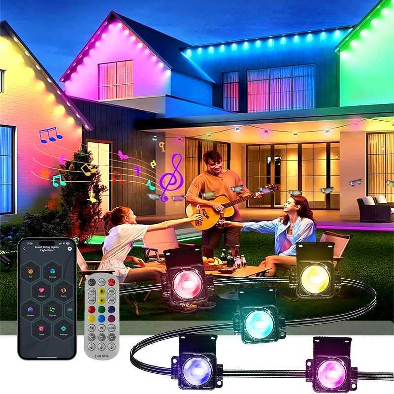 300FT Permanent Outdoor RGB Lights IP67 Waterproof Smart Eave Light DIY Scenes for House Roof Decor Christmas Holiday Daily M251129