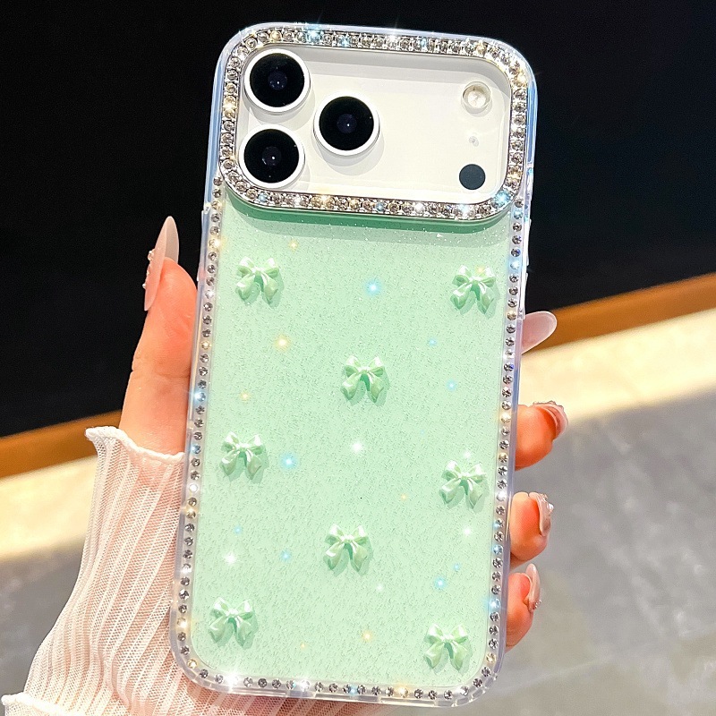 Bow Phone Case iPhone 17 Pro Max Compatible with Apple 16/15 Pro Edge Diamond Protective Case