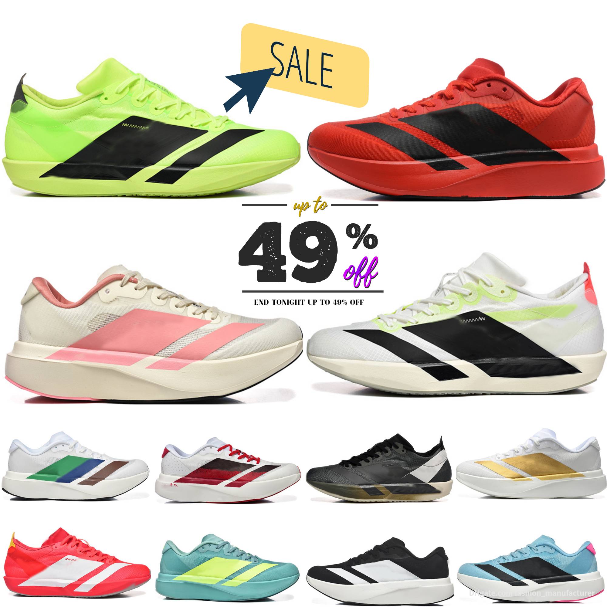 Designer Adizeross Evo Sl Running Shoes OG Speed Competition Runner Sneakers AdiosPro 4 3 Evo 1 Built-in Carbon Fiber Black White Laser Trainers Outdoor Sports Shoes