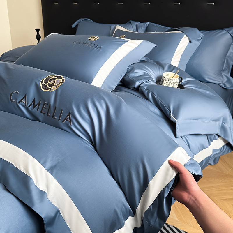 Luxury High-End Long-Staple Bedding Set 2025 New 100% Pure Cotton Embroidered Duvet Cover for Double Bed 3 ddmydog