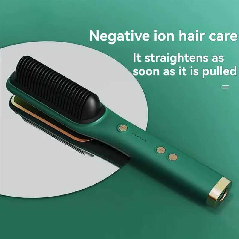 A74G-Electric Curling Comb Dual-Purpose Negative Straightening Comb Hair-Safe Inward Curling Iron EU PlugT251129