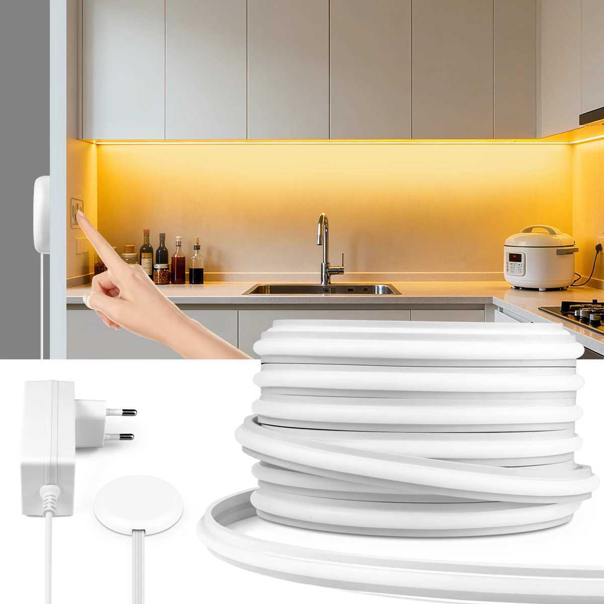 Touch Dimmer and Hand Sweep Induction Switch COB LED Neon Light Strip 24V LED Tape Light Touch Signals Penetrate the Wood Board M251129