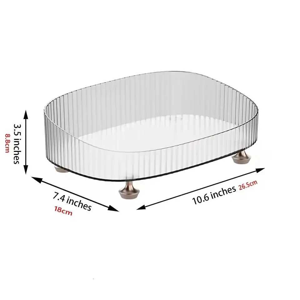 Bathroom Vanity Tray Large Capacity Perfume Organizer for Dresser Clear Desktop Storage Box for Lotion Bottle Cosmetics Skincare Y251129