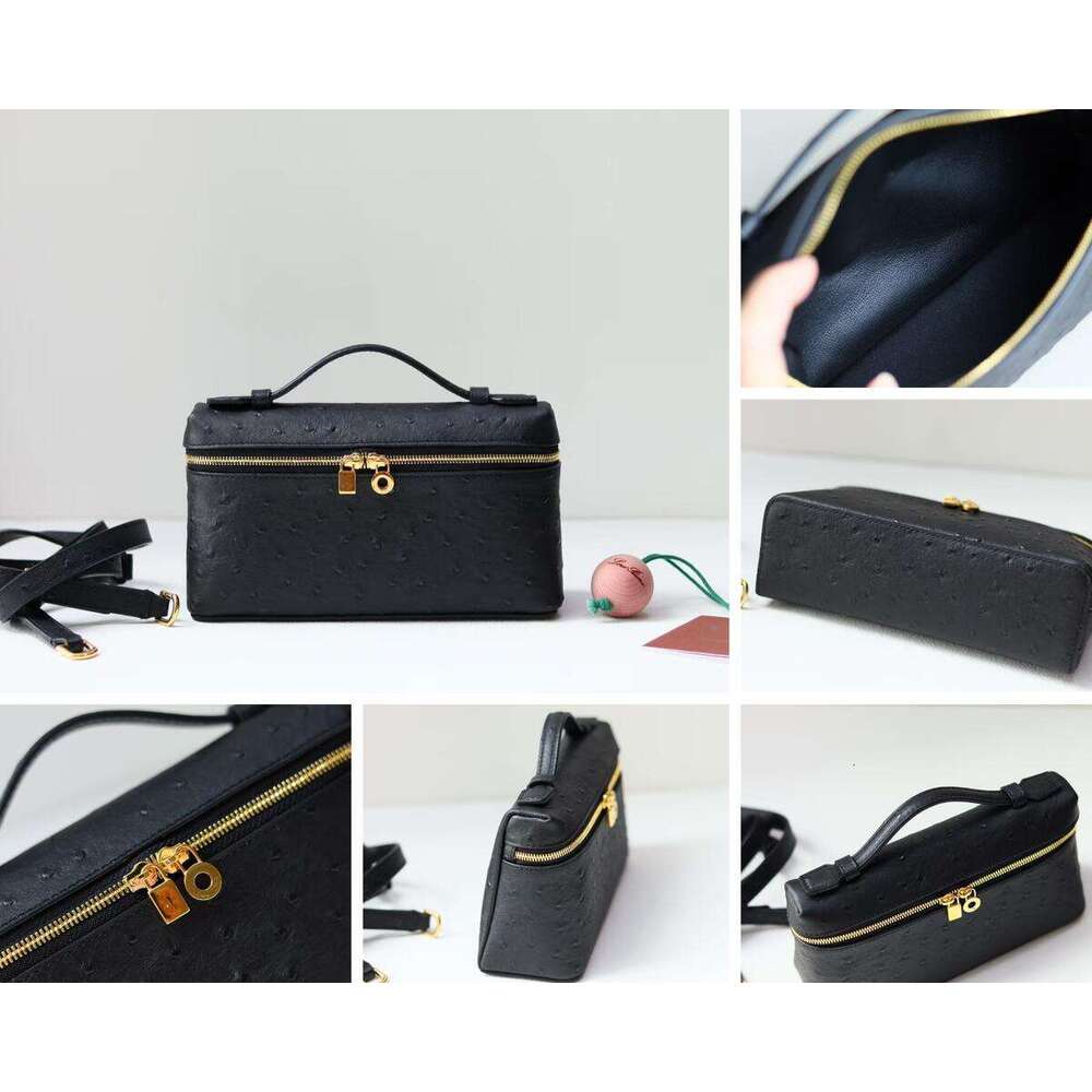 L19 Lunch Box bag Cowhide Genuine leather makeup Crossbody shoulder handbag Designer Pouch Tote Bag Extra Pocket Leather