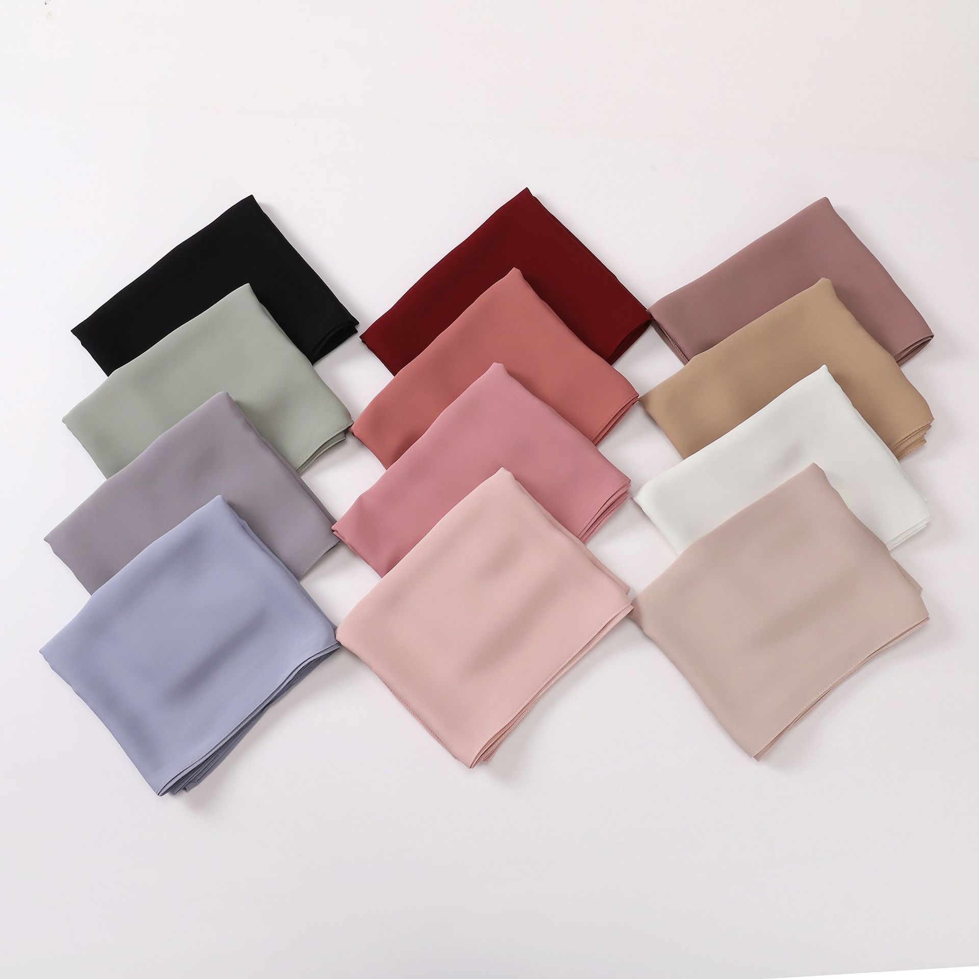 K575 Live cross-border pure color long silk broken card imitation silk long scarf Hui scarf Malay Indonesia Middle East headscarf not easy to wrinkle