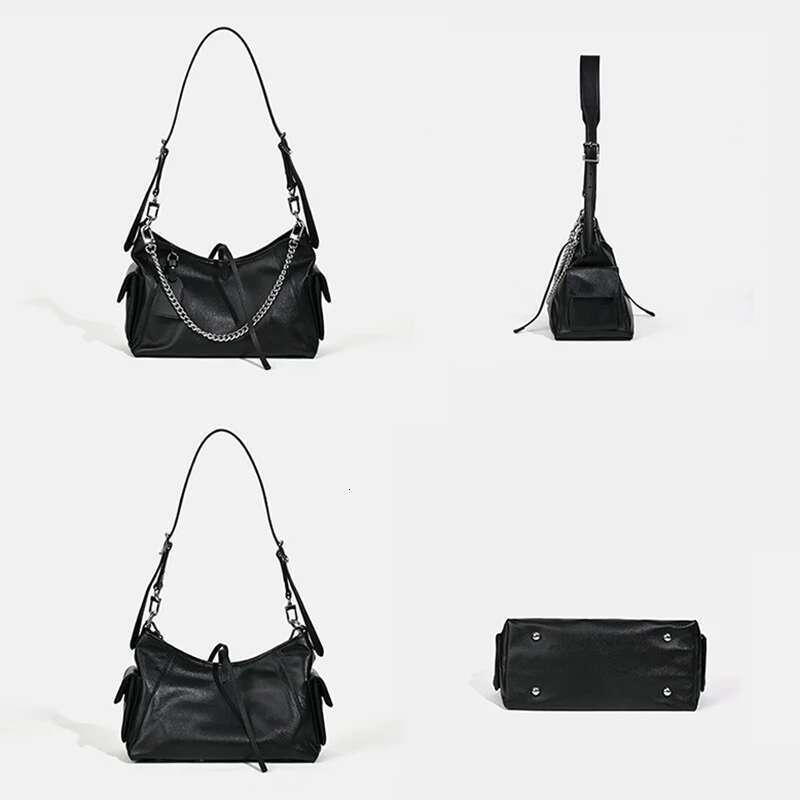 2025 Spring Brand Carryall Shoulder Genuine Leather Handbags Women Fashion Sier Chain Crossbody Bags Lady
