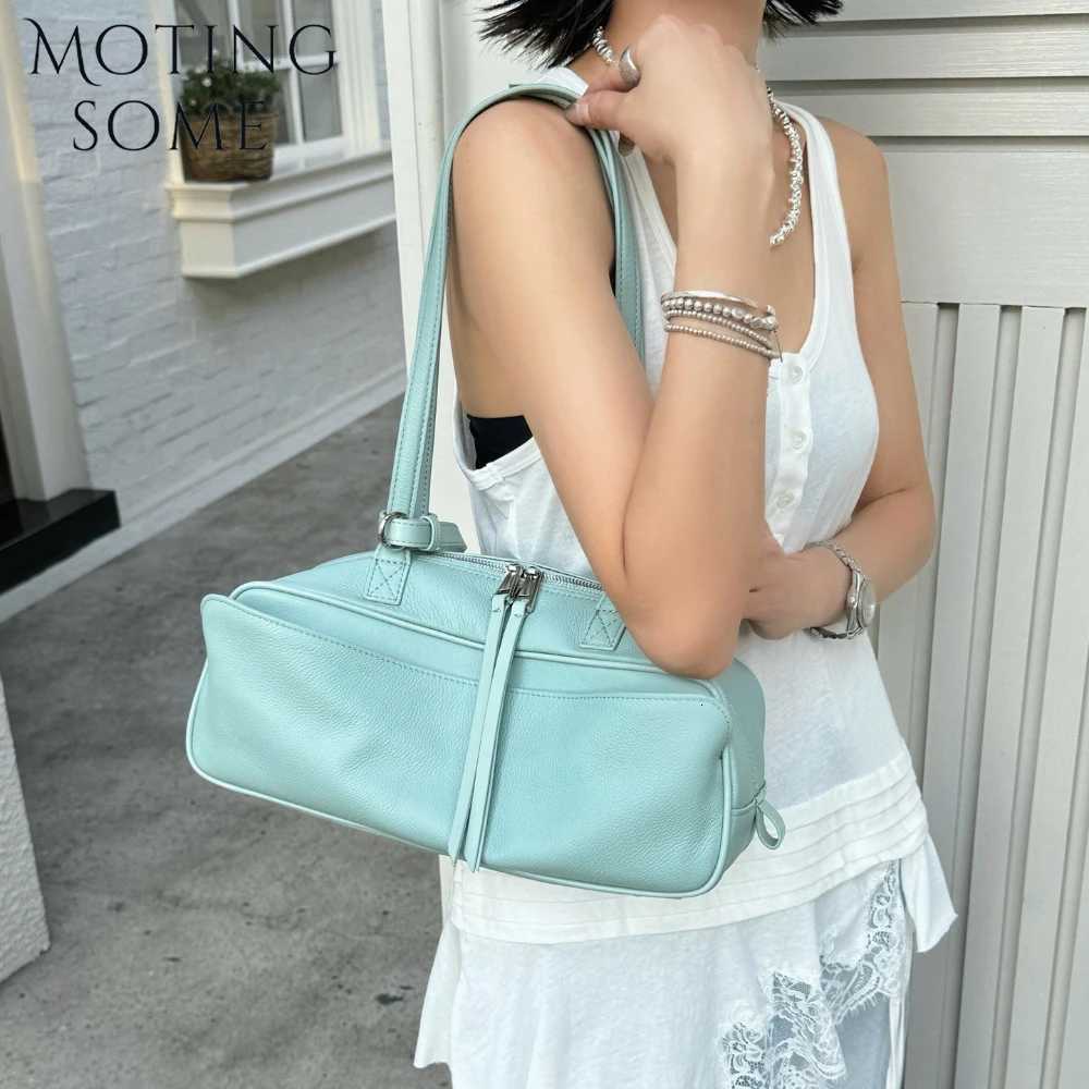 Motingsome Summer Bags First Layer Cowhide Woman Satchel Shoulder Handbag Fashion Underarm Purses Large Capacity Messenger Tote K251128