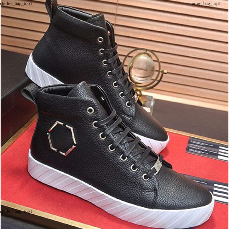 phillips plein shoes Sneakers Designer Shoes Men Winter High-Layer Scarpe Luxury High Quality Comfort Original Plain Skulls Pattern Shoe Casual Leather e09
