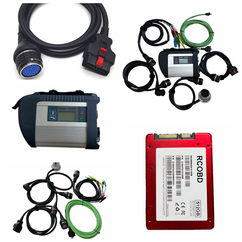 MB STAR C4 SD Wifi Connect Doip Protocol with Used Touch Screen X220T I5 8G Auto Diagnostic Tool OBD2 Cable Multiplexer Ready to Work