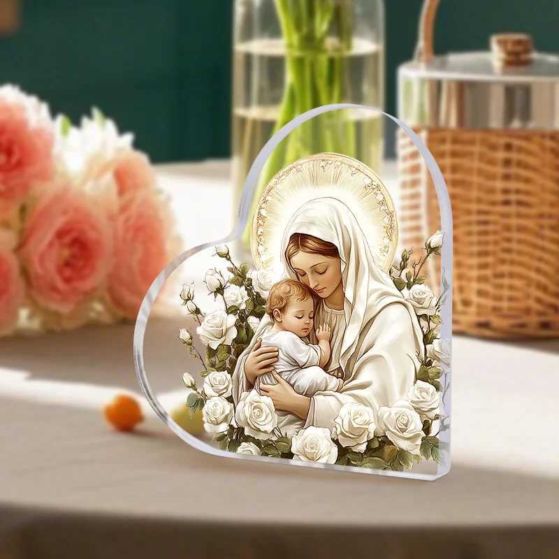 1pc 2D Acrylic -Shaped Jesus Birth Virgin Mary Decoration Religious Gift Waterproof for Living Ro Desk Bedro Ornament H251129
