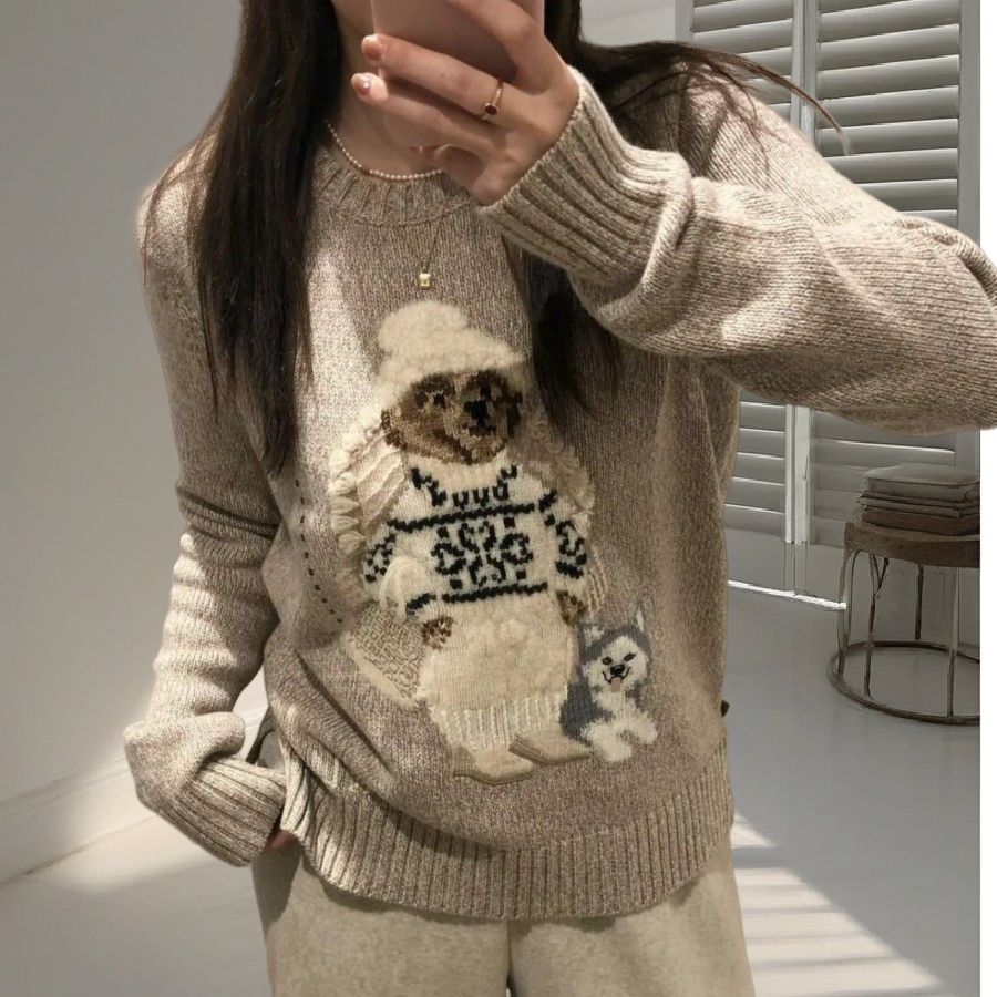 Women's Sweaters Designer BearSweaters Men Winter Soft Basic Women Pullover Cotton Bear Pulls Fashion Knitted Jumper Teddy Bear Embroidery Unisex bear Sweaters