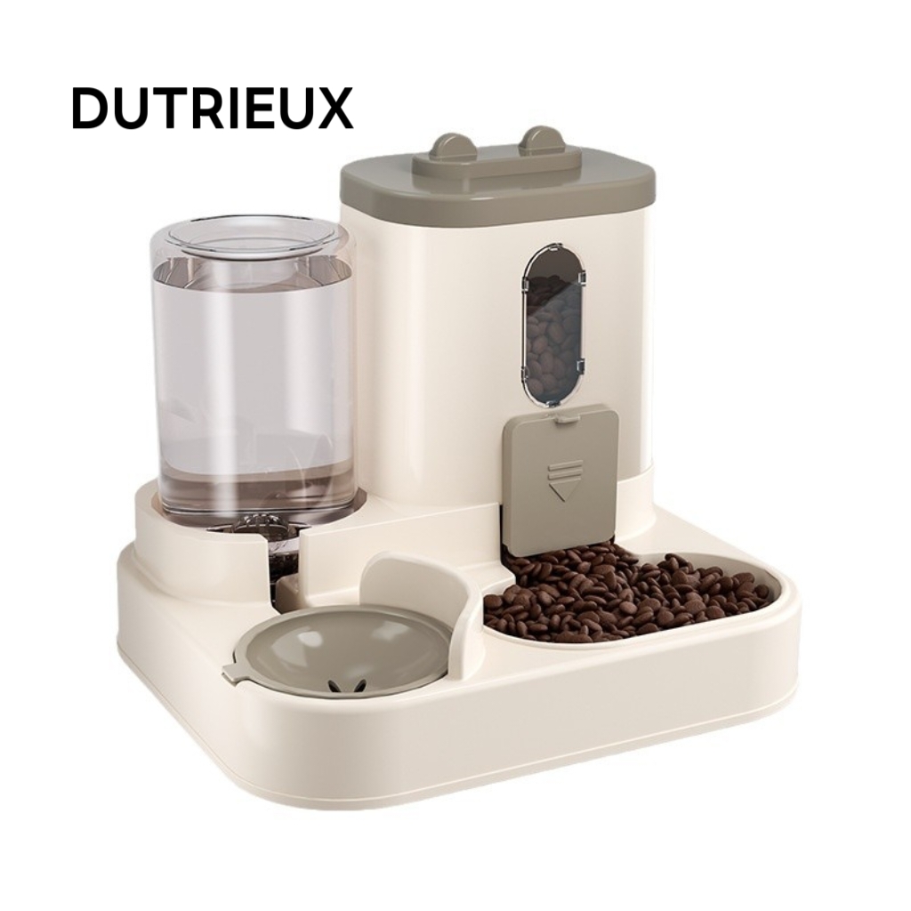 H1627 Double water bowl for pets, stainless steel dog food bowl, cat and dog water feeder in one.