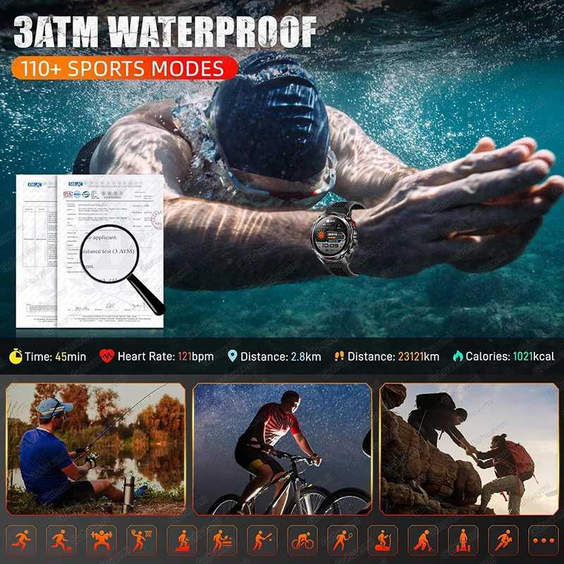 2025 New T-Rex 3 Pro GPS Smart Watch 3ATM Waterproof Built-in Dual-band AGPS Compass Military Sport BTcall Smartwatch MenW251129