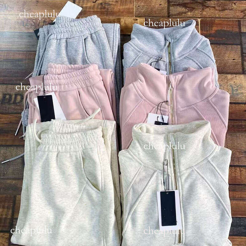 Stretchy women clothes scuba Hoodie luluity lemonics jackets set pants leggings luluity lemonics sweatshirt sweater top Multiple color sets gym set sport