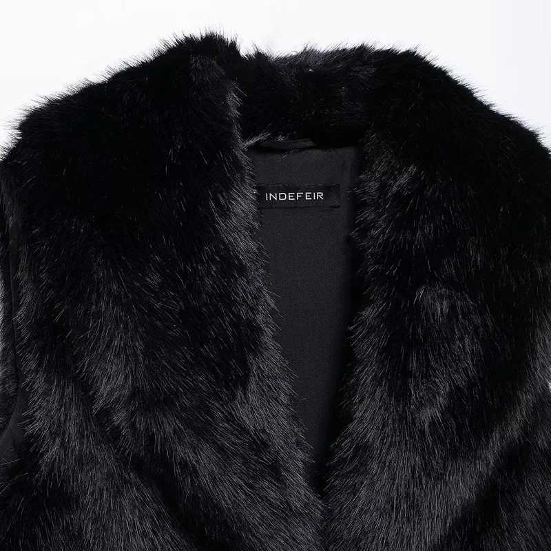 HXAO Black Faux Fur Coat Woman Autumn Winter Vests 2025 Fluffy Cropped Coats Stuffed Sleeveless Waistcoat Chic Hairy Warm VestsT251129