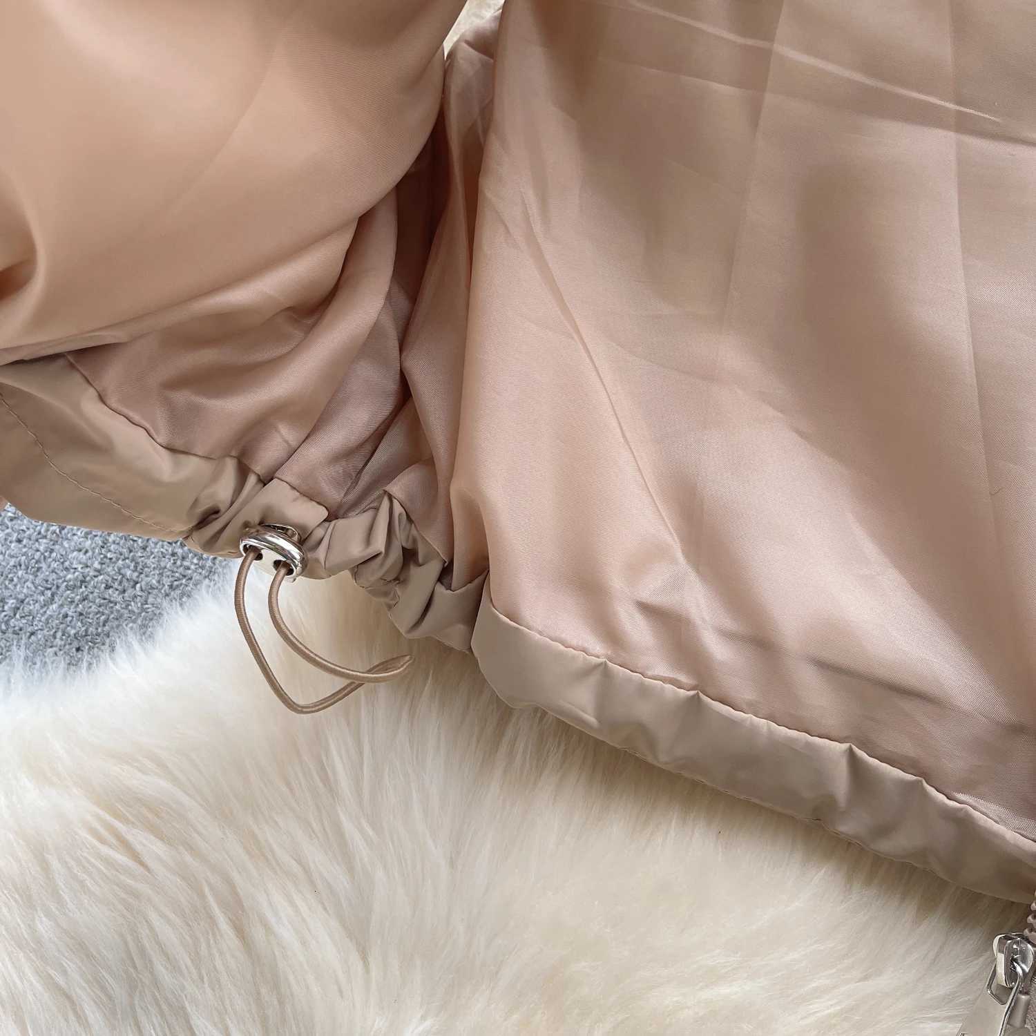 Womens Vest Autumn Winter New Simple Versatile Stand Collar Zipper Drawstring Slim Waistcoat Thickened Warm Cotton CoatT251129