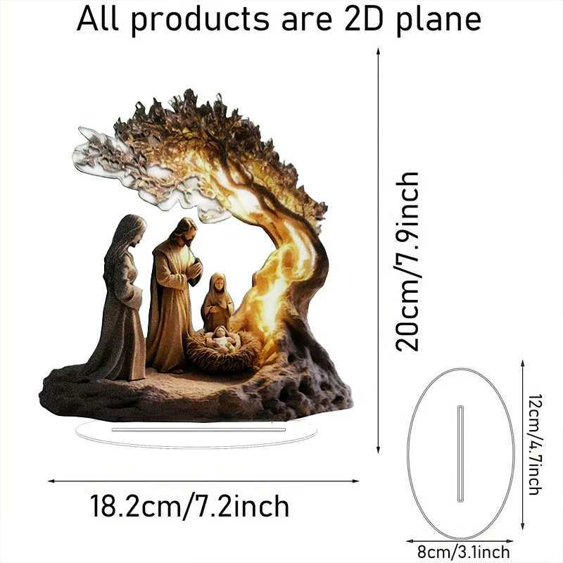 3D Stereoscopic Easter Nativity Scene Figurine Tabletop Decor Nativity Figurines Set He Decoration H251129