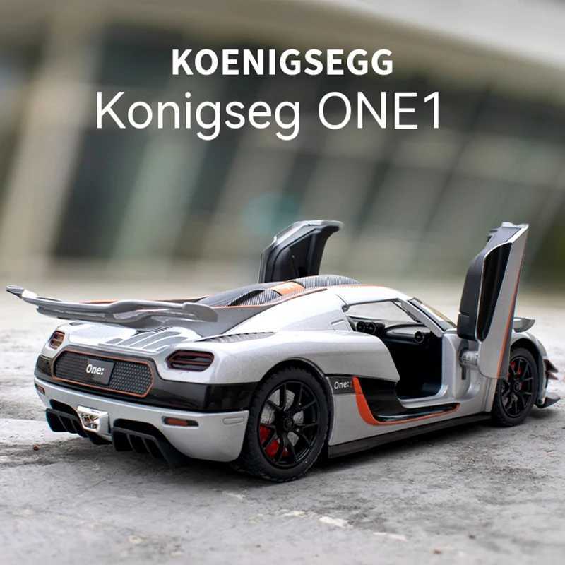 1 24 K Niger One Collectible Ornament with Sound Light and Feedback Function Alloy sports car toy gift for boys J251129
