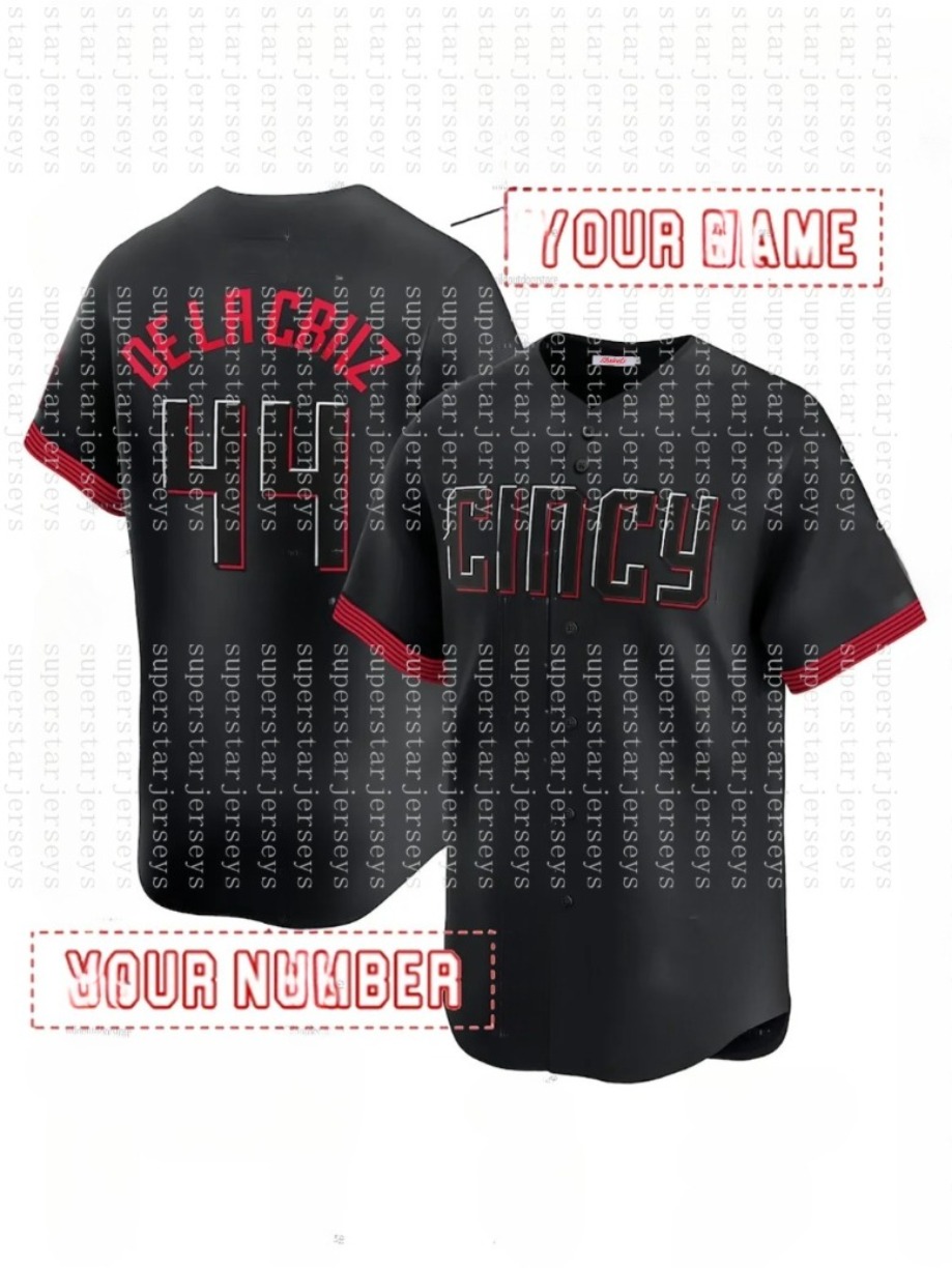 Stitched 44 Reds Elly De La Cruz Baseball Jerseys Tyler Stephenson Hunter Greene Spencer Steer CincinnatiJerseys Customize Your Name Number Mens
