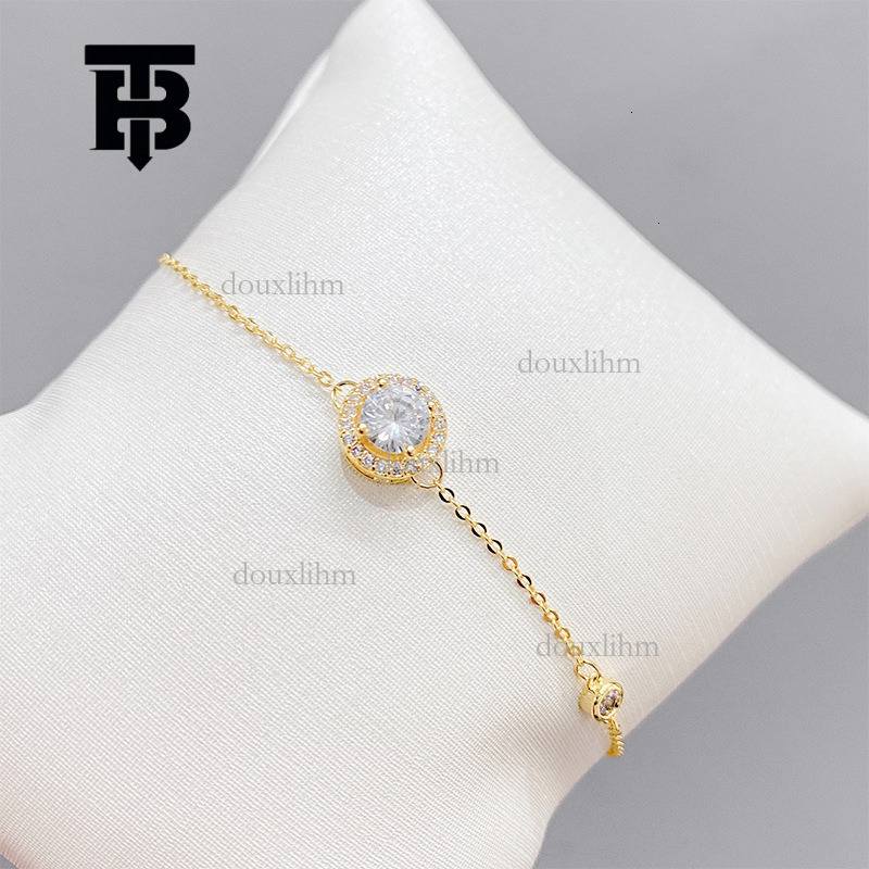 TB BHULAMTE Designer Luxury Single Zirconia Women's Bracelet Korean Fashion New Style Simple Personality Elegant Jewelry Accessories Holiday Gift
