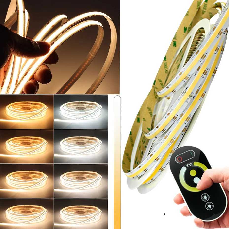 DC24V CCT COB LED Strip Light 560LEDs/m High Density Flexible Tape 2700K-6000K Tunable Dimmable RA90 for Room Decor 1M-10M M251129