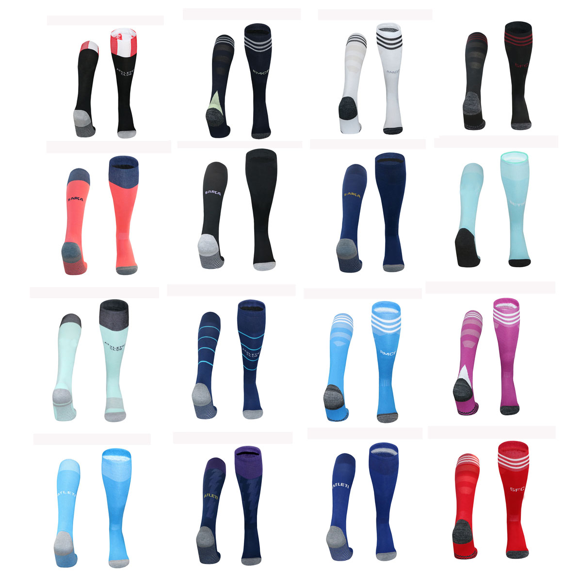 2026 Sports Soccer Socks Mbappe Vinicius Bellingham Rashford Lamine Yamal Adult Kids Socks ALl Club Team Men Boys and Girls Knee Thick Chaussettes de football