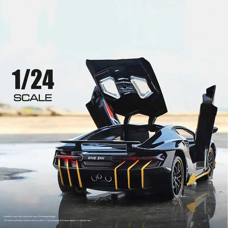 Simulation 1/24 Scale Lamborghini LP770 Super Car Model Sound Light Children Boys Diecast Toys Vehicles Gift Collective Voiture J251129