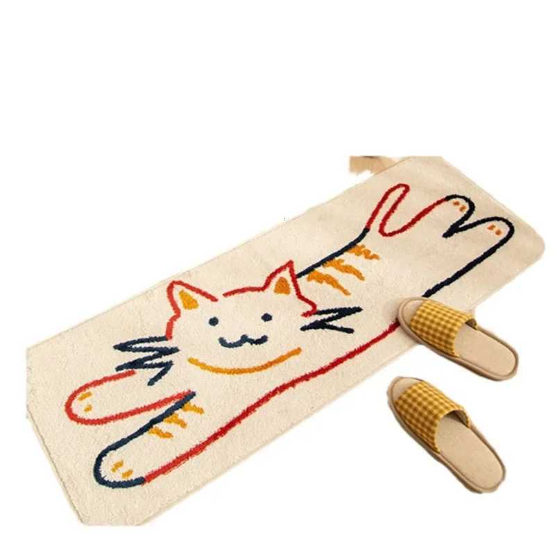 VIKAMA Cartoon Cat Carpet For Cooling And Keeping Warm Long Bedside Blanket For Bedros Corridor Floor Mat He Decoration H251129
