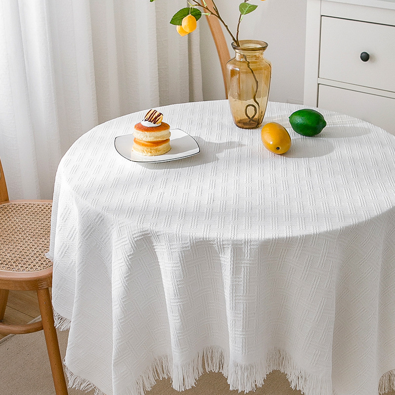 A853 ins style tablecloth knitted fabric tablecloth lace coffee table cover cloth high-grade light luxury desk tablecloth rectangular