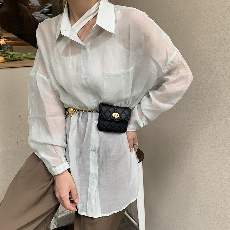 Shoulder Bags Hot Sale Luxury Quilted Waist Pack with Gold Ball Pendant - Stylish Belt Bag Crossbody Handbag Mini Purse Free Shipping Worldwide