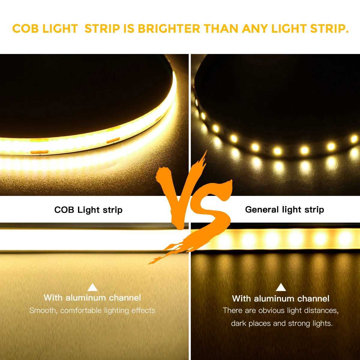 USB 5V COB LED Strip Light with Hand Sweep Motion Sensor and Touch Dimming Switch LED Light Tape 1M-5M Bedroom Kitchen Lighting M251129