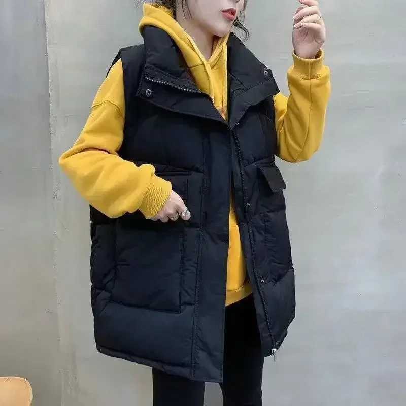 Womens Vests Stand Collar Loose Lightweight Cold Coats on Sale Lady Padded Cotton Giletes Clothes Fashion 2025 Insulated PrettyT251129