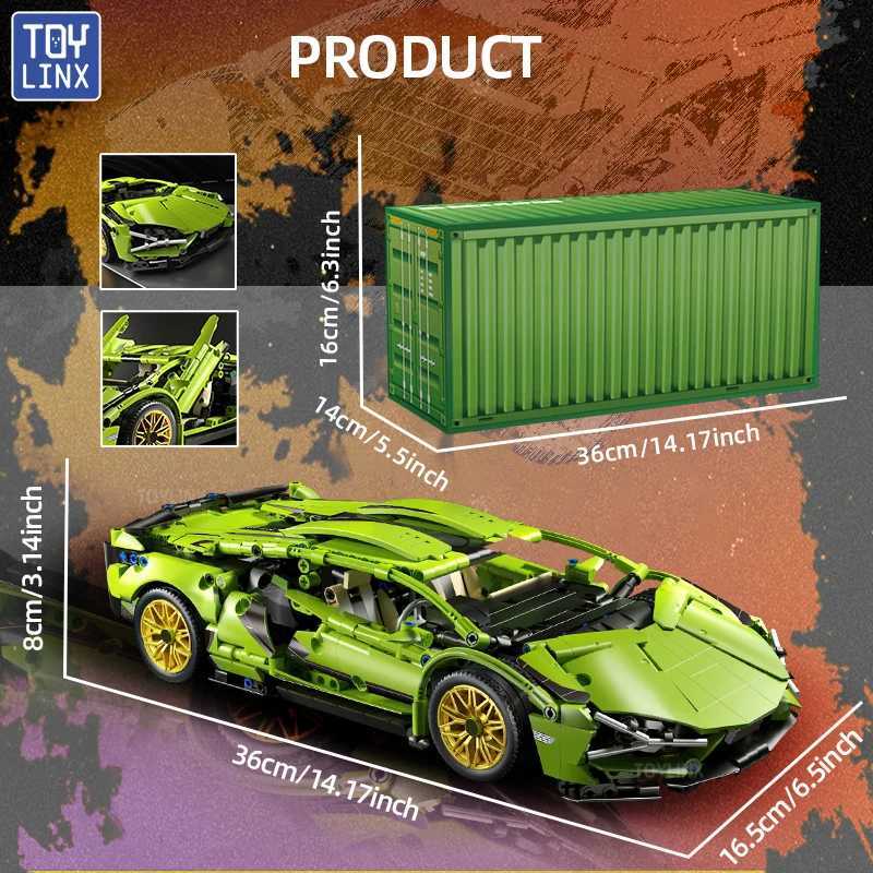 Kbox 3696PCS Supercar Model Building Blocks Toy - Kids Sports Car Blocks Gift for Boys Collectible Building Model J251129