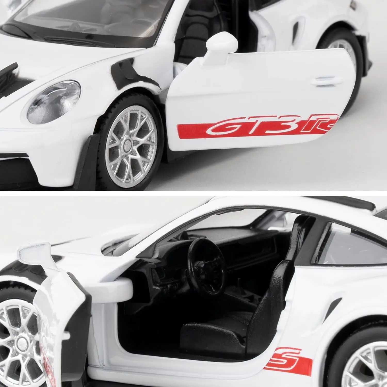 136 Porsche 911 GT3 RS Car Model Diecast Pull Back Model Toy Car Doors Open Collection Kids Toy for Aged 3 and up Gift J251129