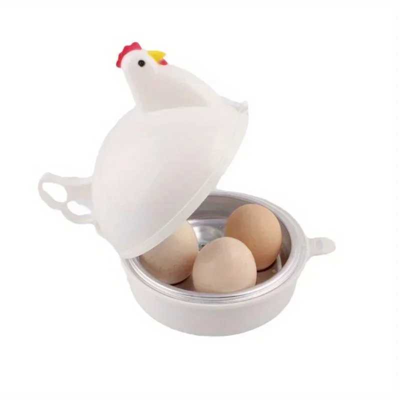 Chicken-Shaped Egg-Shaped Microwave Egg Steamer Microwave Egg Cooker for 4 Eggs C251129