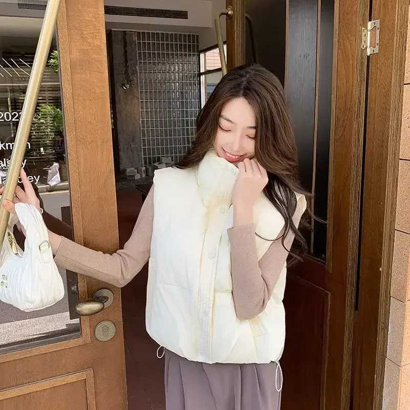 Solid Color Quilted Drawstring Womens Vests New Outerwear Working Pretty Trend 2025 Lady Giletes Casual Elegant Coats on SaleT251129