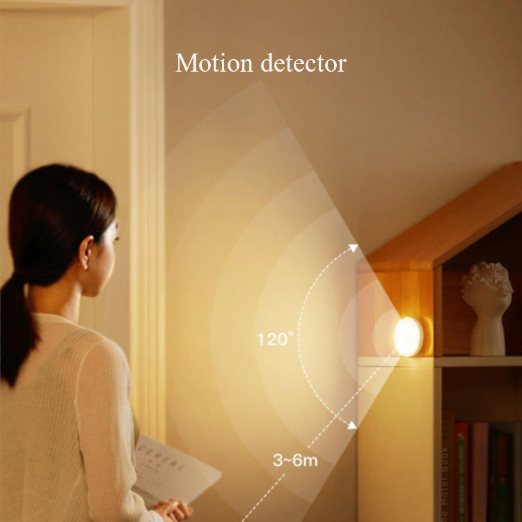 LED Smart Human Body Sensor Night Lamp Emergency Automatic Lighting USB Charging Wireless Magnetic Suction Use Night Light