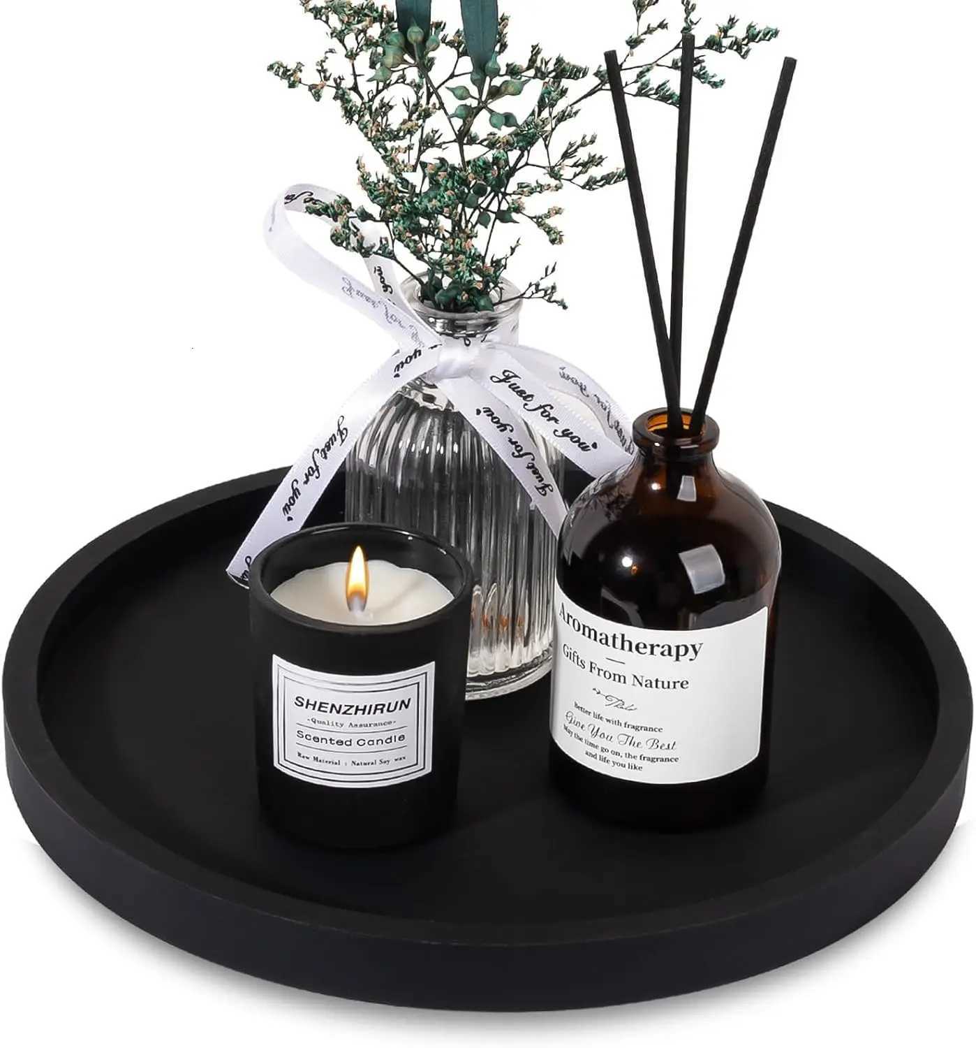 Silicone Bathroom Tray Round Vanity Tray Decorative Soap Holder Kitchen Countertop Organizer Coffee Table Decor for Candle Y251129