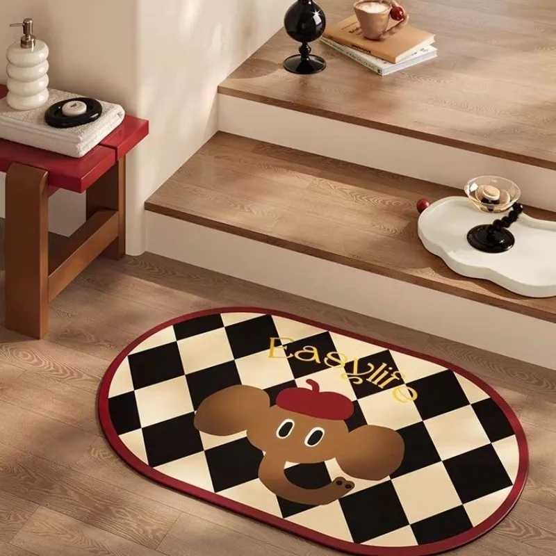 Diat d absorbent mat for bathro door slip-resistant and dirty easy-to-clean mat H251129