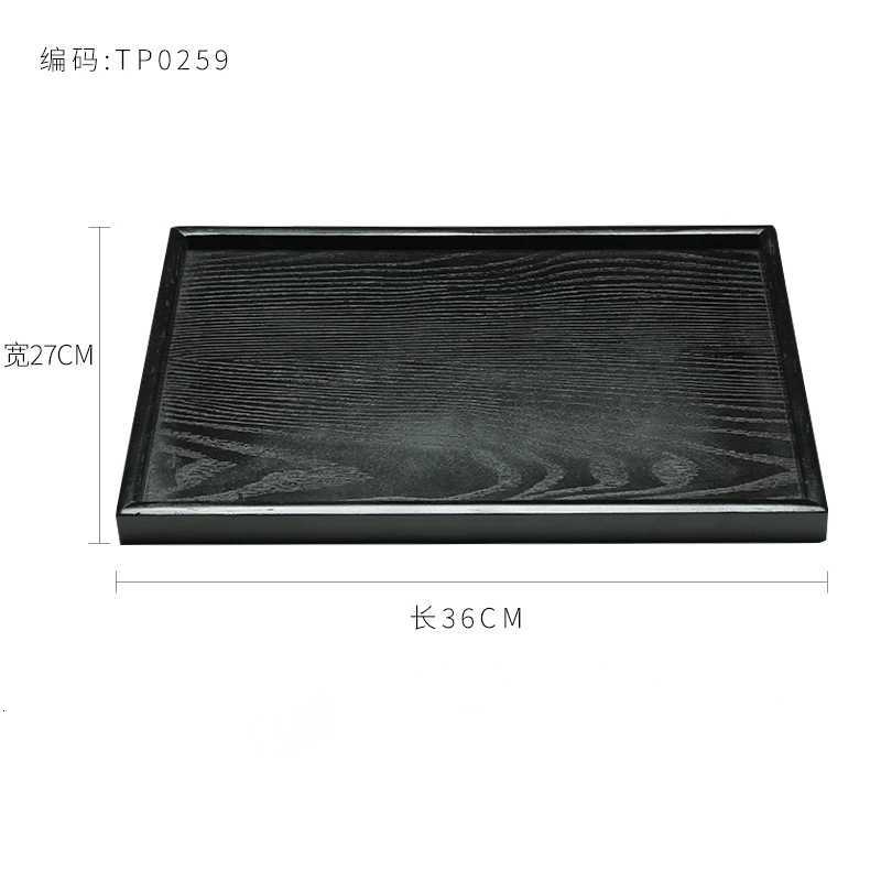 Black Wooden Tray Rectangular Solid Wood Flat Tray Restaurant Dessert Coffee Tray Household Tea Tray Trays Decorative Y251129