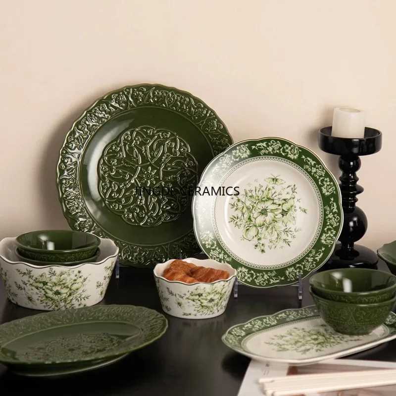 Luxury Nordic Ceramic Large Ramen Bowl Cake Salad Plate Breakfast Bowl Noodles R Soup Bowls He Kitchen Tableware 1pcs Y251129